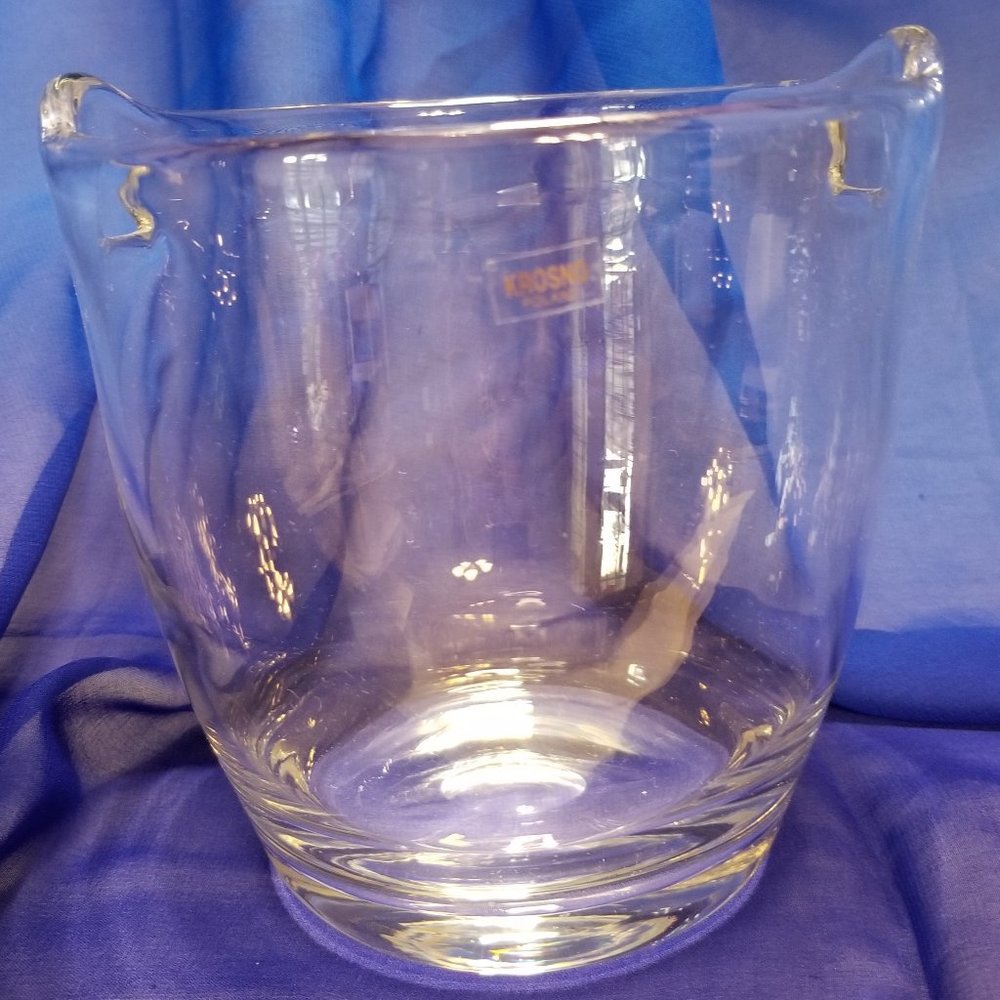 Krosno Poland Fine Polished Blown Glass Ice Bucket
